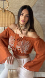 CROPPED BORDADO CONCHA