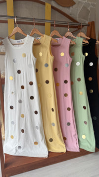 VESTIDO CANELADO ESPELHADO