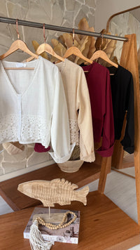 CAMISA LINHO E CROCHÊ