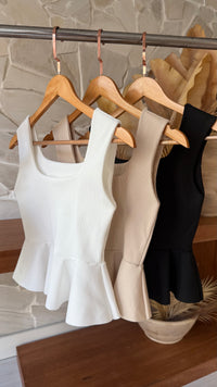 BLUSA PEPLUM CANELADA INCORPADA