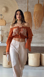 CROPPED BORDADO CONCHA