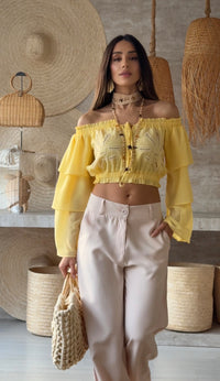CROPPED BORDADO CONCHA
