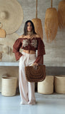 CROPPED BORDADO CONCHA