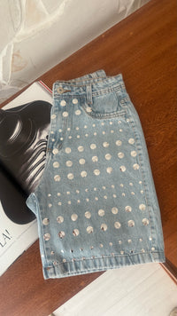 BERMUDA  JEANS APLICAÇÃO