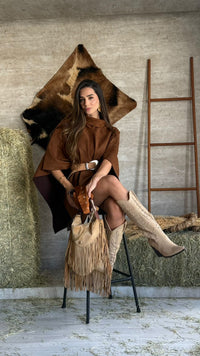 MAXI PONCHO SUEDE