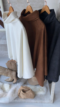 MAXI PONCHO SUEDE