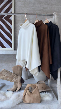 MAXI PONCHO SUEDE
