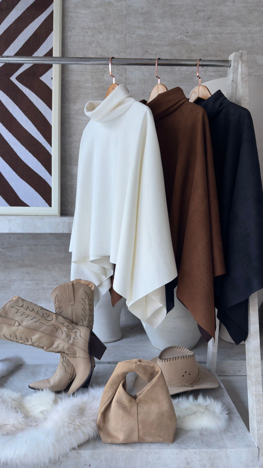 MAXI PONCHO SUEDE