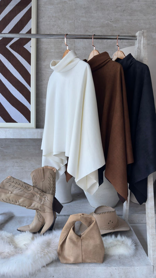 MAXI PONCHO SUEDE