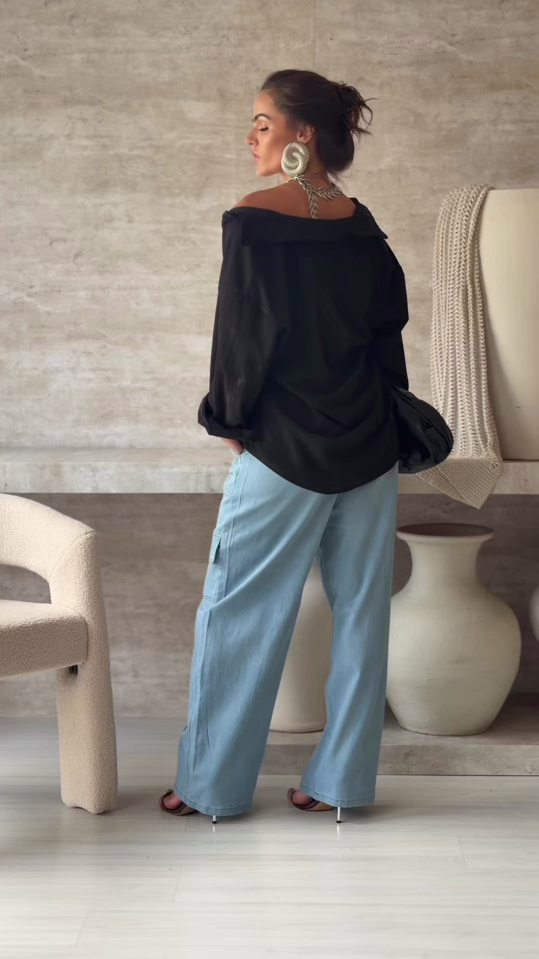 CALÇA CARGO JEANS